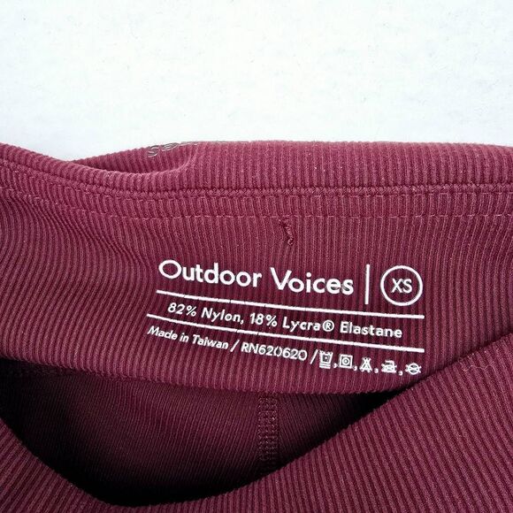 Outdoor Voices Ribbed SuperForm Flare Pants Burgundy XS - Picture 4 of 5